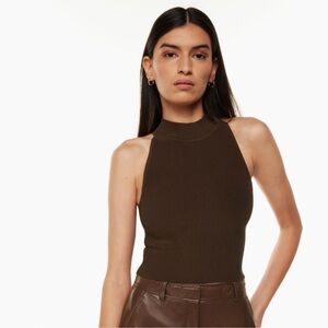 Babaton sculptknit mockneck halter top
